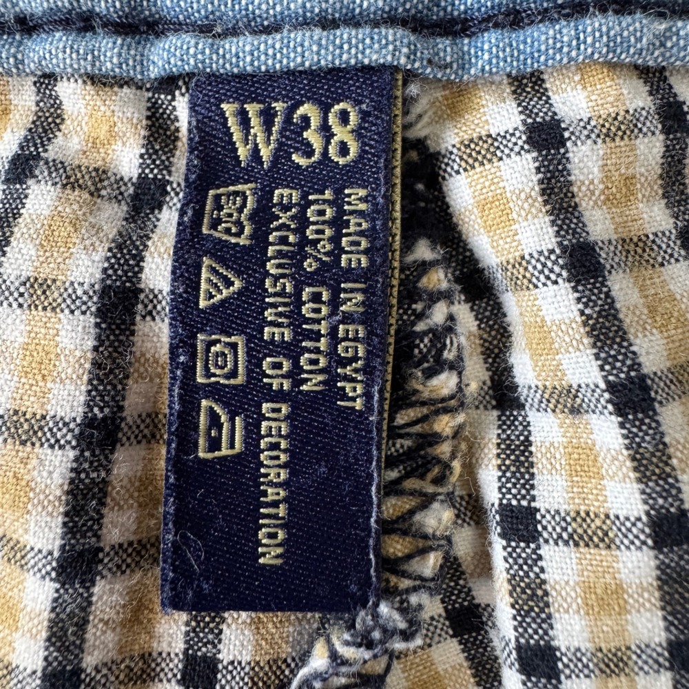 U.S. Polo Assn. Plaid Shorts Men's Size 38 Flat‎ Front Casual Tan Black Check - Picture 8 of 15